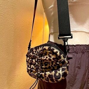 Y2K animal print multi pocket sling bag